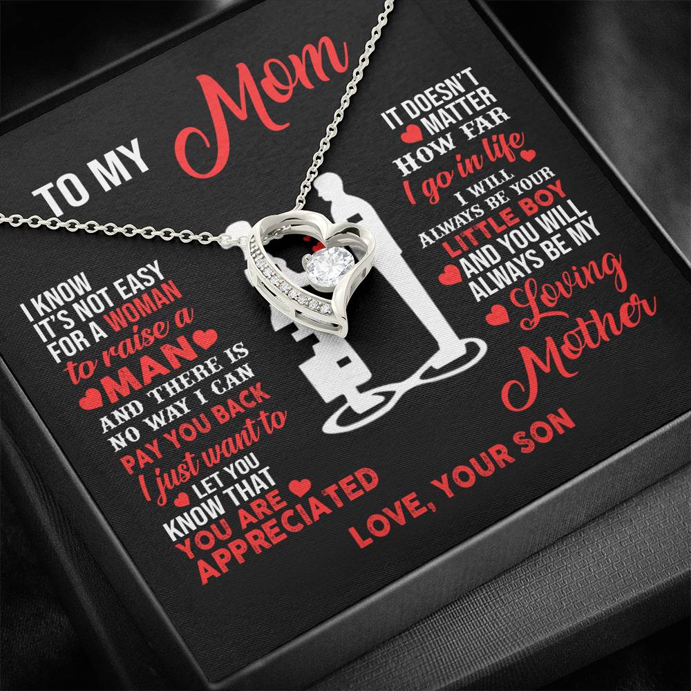 TO MY MOM LITTLE BOY HEART NECKLACE GIFT SET - ON CLOUD NINE GIFTS
