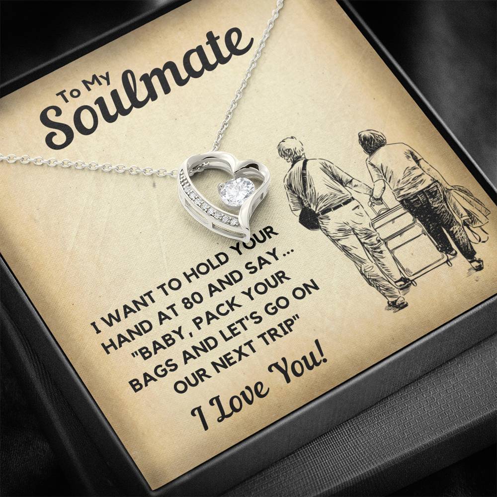 TO MY SOULMATE BAGS HEART NECKLACE GIFT SET - ON CLOUD NINE GIFTS