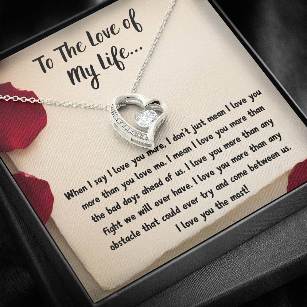 TO THE LOVE OF MY LIFE "LOVE NOTE" HEART NECKLACE GIFT SET - ON CLOUD NINE GIFTS