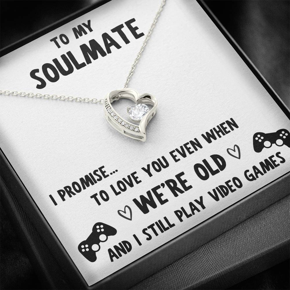 TO MY SOULMATE "VIDEO GAMES" HEART NECKLACE GIFT SET - ON CLOUD NINE GIFTS