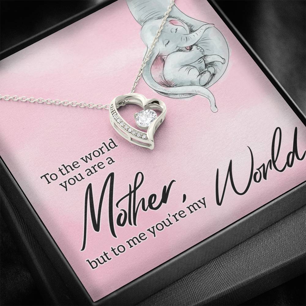 TO MY MOM "MY WORLD" HEART NECKLACE GIFT SET - ON CLOUD NINE GIFTS