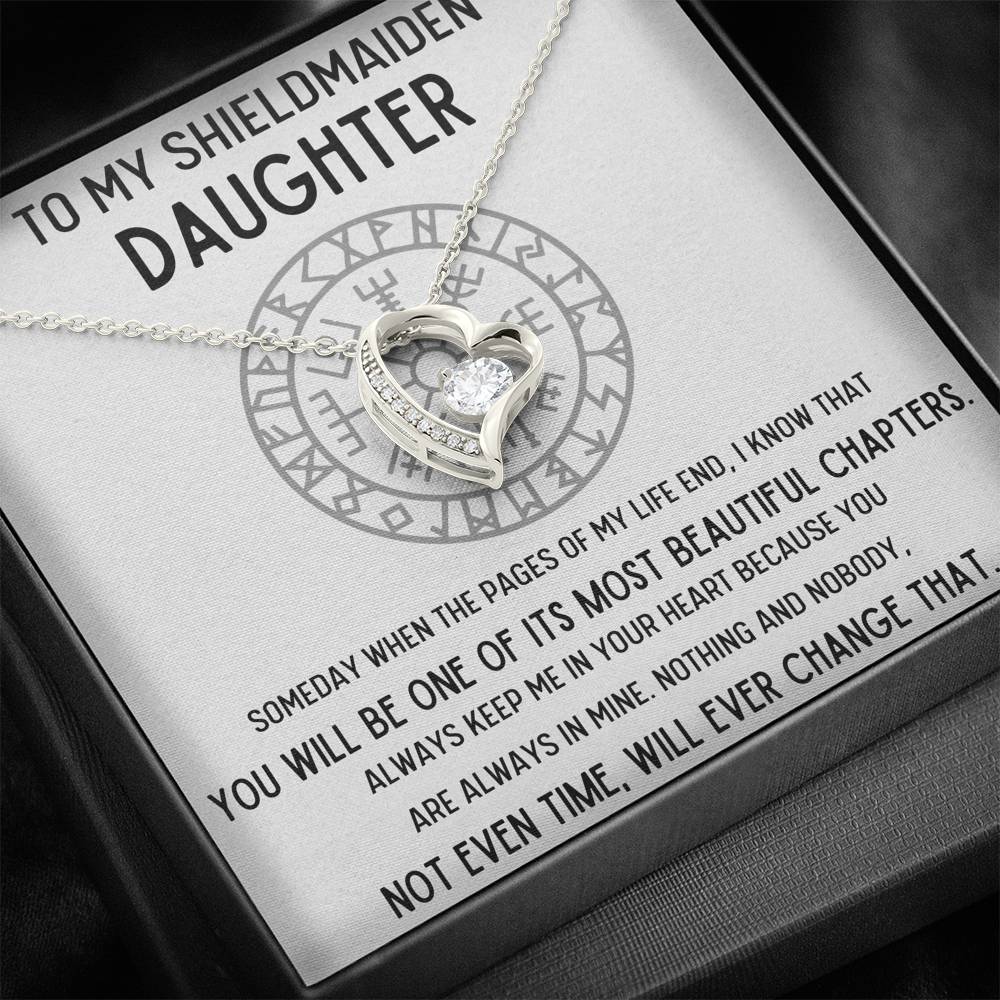 TO MY SHIELDMAIDEN DAUGHTER "CHAPTERS" HEART NECKLACE GIFT SET - ON CLOUD NINE GIFTS
