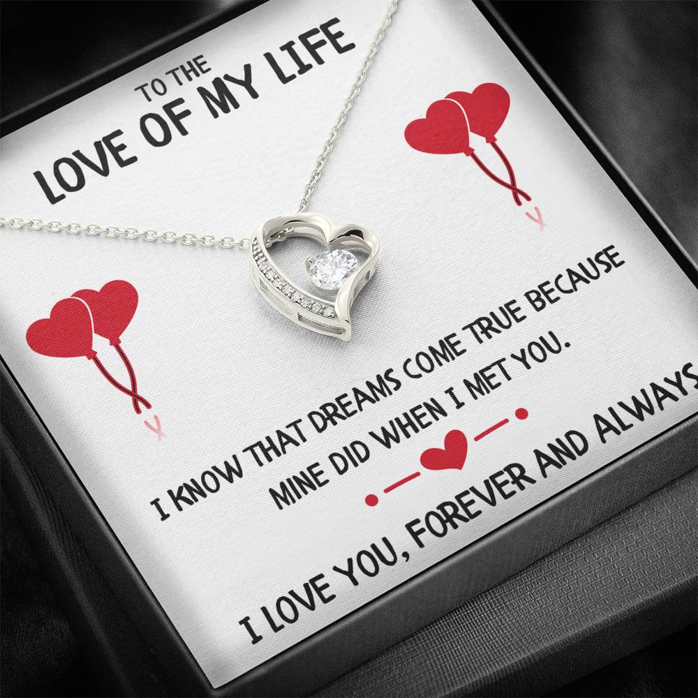 TO THE LOVE OF MY LIFE "DREAMS" HEART NECKLACE GIFT SET - ON CLOUD NINE GIFTS