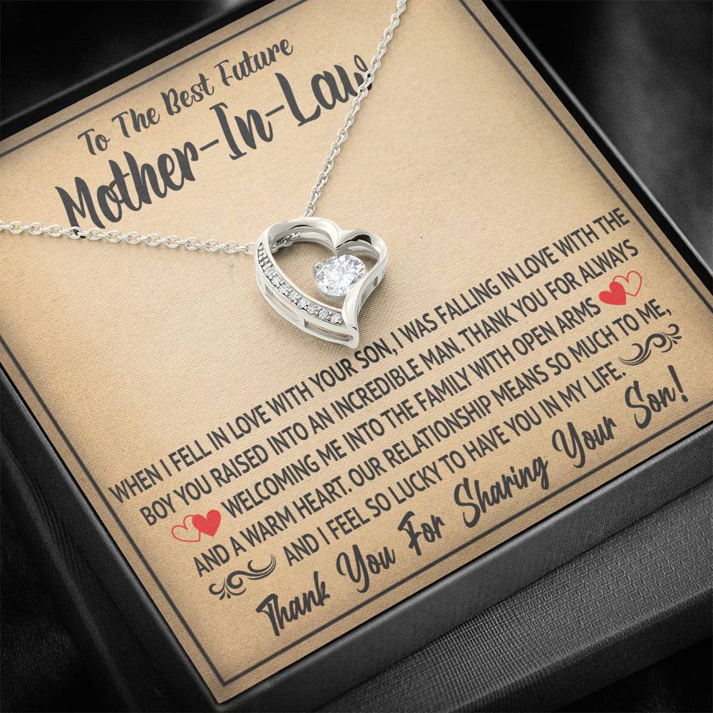 TO MY FUTURE MOTHER IN LAW SHARING HEART NECKLACE GIFT SET - ON CLOUD NINE GIFTS