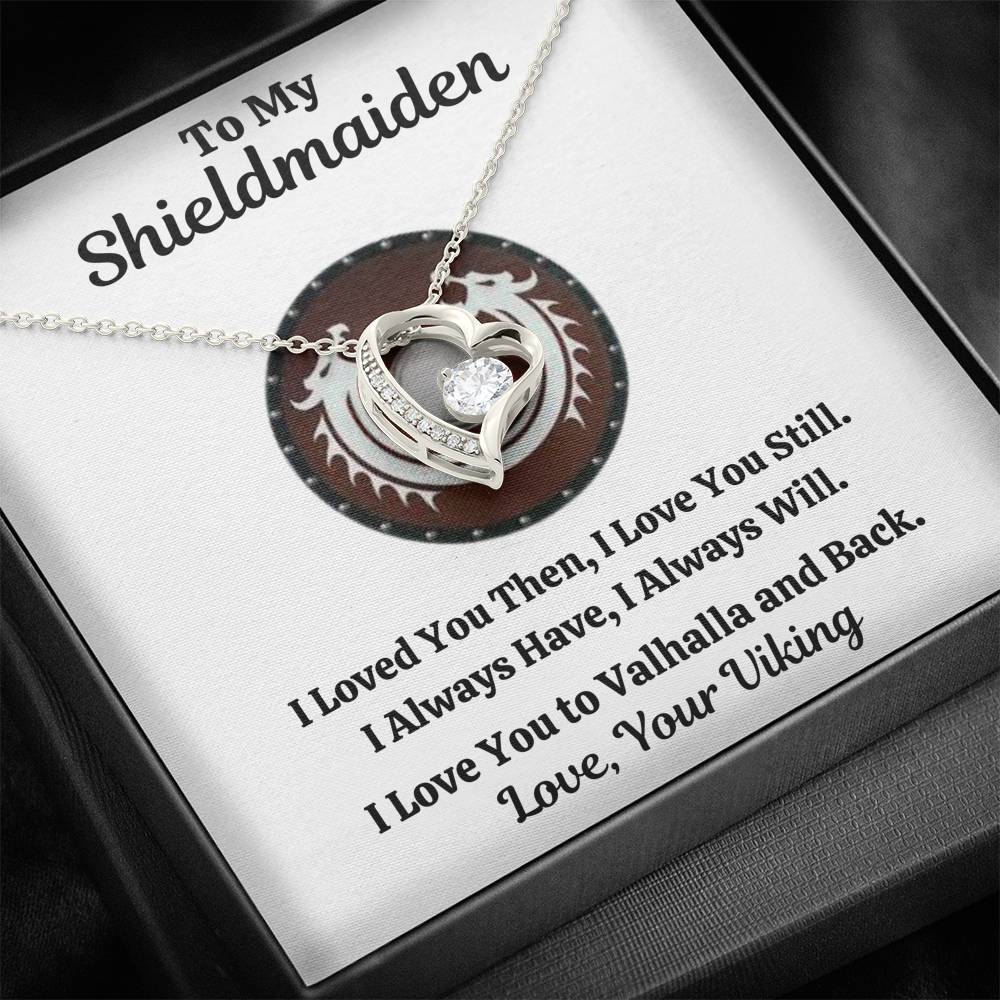 TO MY SHIELDMAIDEN "ALWAYS WILL - RED" HEART NECKLACE GIFT SET - ON CLOUD NINE GIFTS