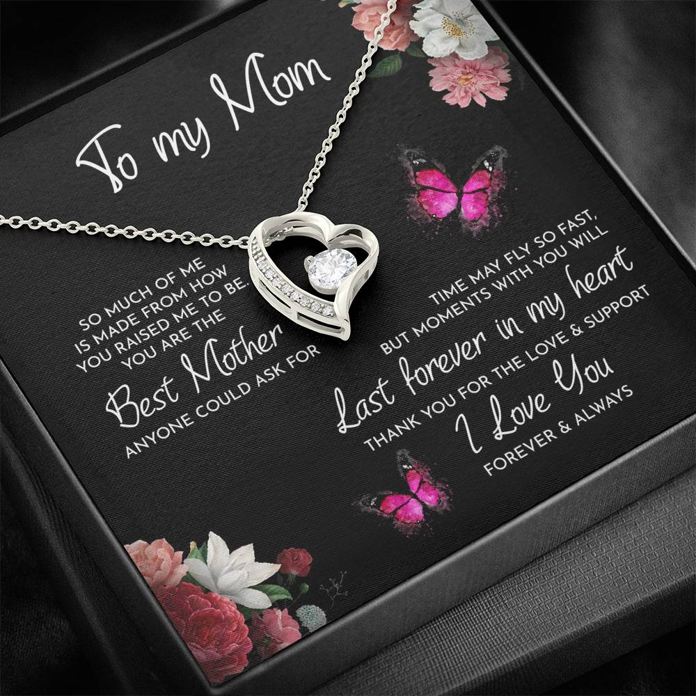 TO MY MOM "RAISED-PB" HEART NECKLACE GIFT SET - ON CLOUD NINE GIFTS