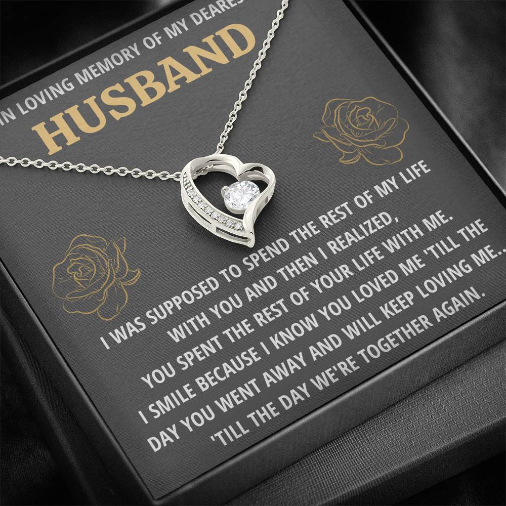 TO MY HUSBAND "LIFE - GOLDEN" REMEMBRANCE HEART NECKLACE GIFT SET - ON CLOUD NINE GIFTS