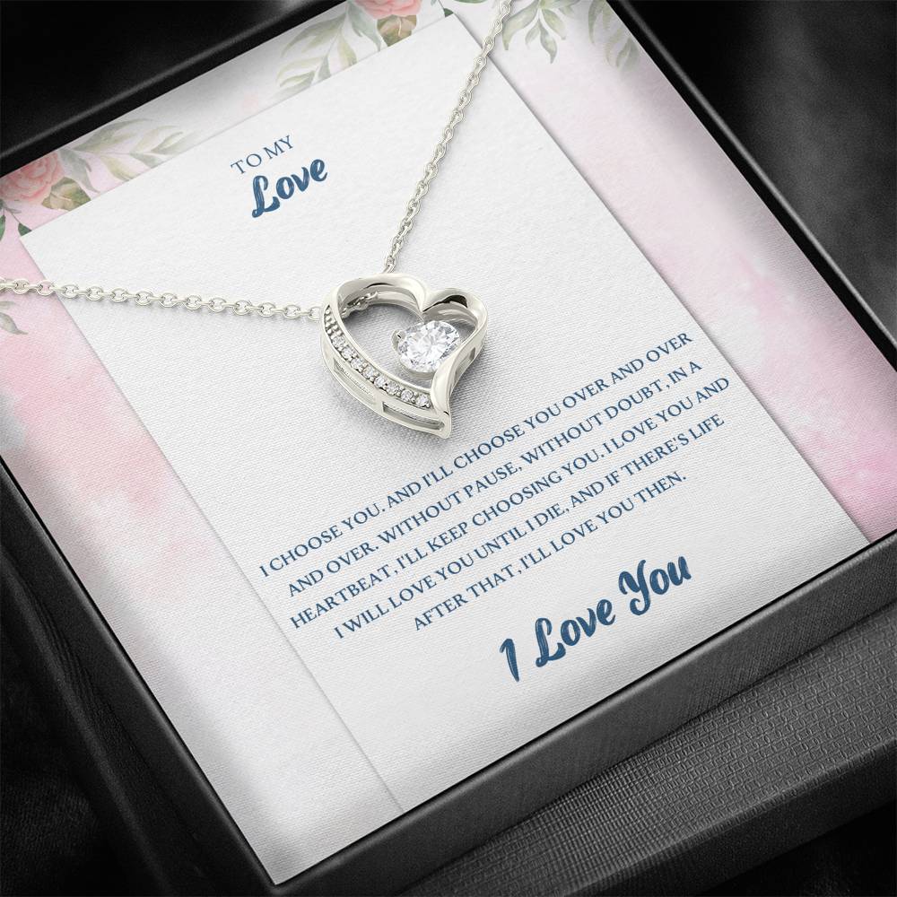 TO MY LOVE "CHOOSE-PB" HEART NECKLACE GIFT SET - ON CLOUD NINE GIFTS