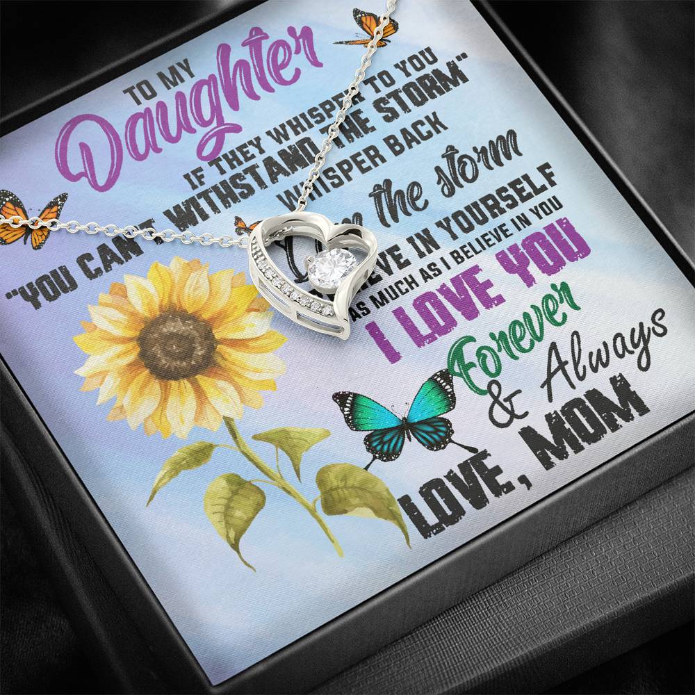 TO MY DAUGHTER "WHISPER" HEART NECKLACE GIFT SET - ON CLOUD NINE GIFTS