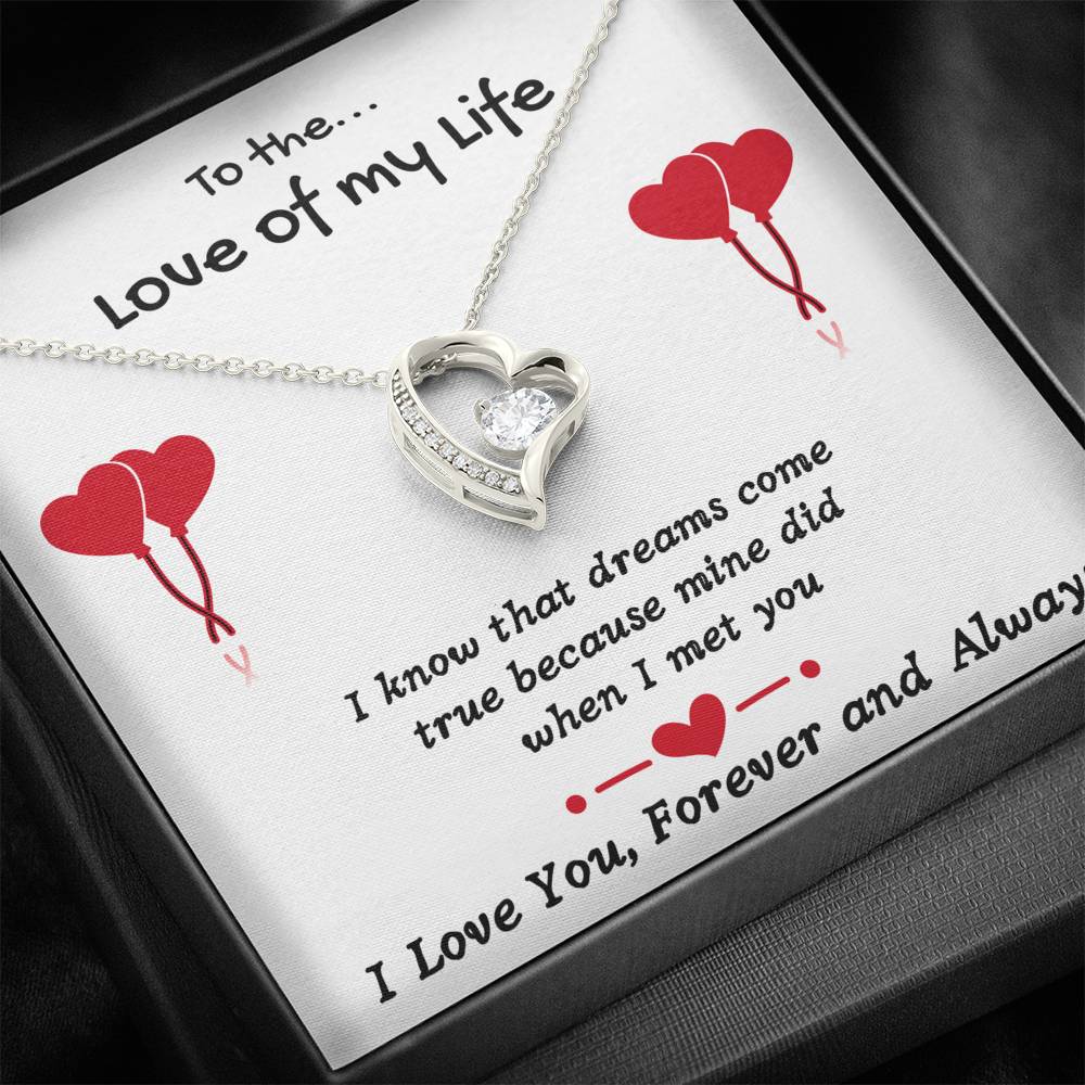 TO THE LOVE OF MY LIFE "DREAMS COME TRUE" HEART NECKLACE GIFT SET - ON CLOUD NINE GIFTS