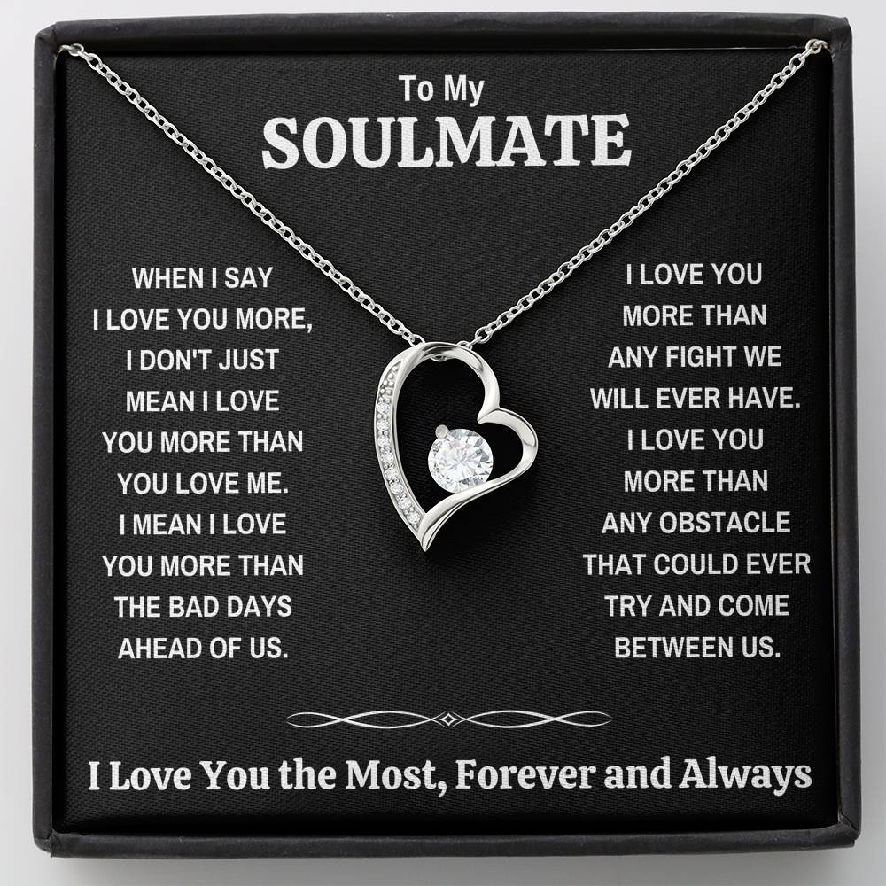 TO MY SOULMATE "THE MOST - DARK" HEART NECKLACE GIFT SET - ON CLOUD NINE GIFTS