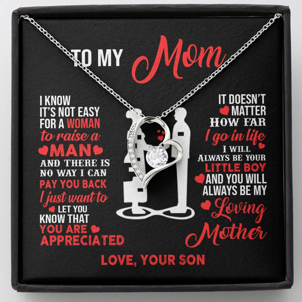 TO MY MOM LITTLE BOY HEART NECKLACE GIFT SET - ON CLOUD NINE GIFTS
