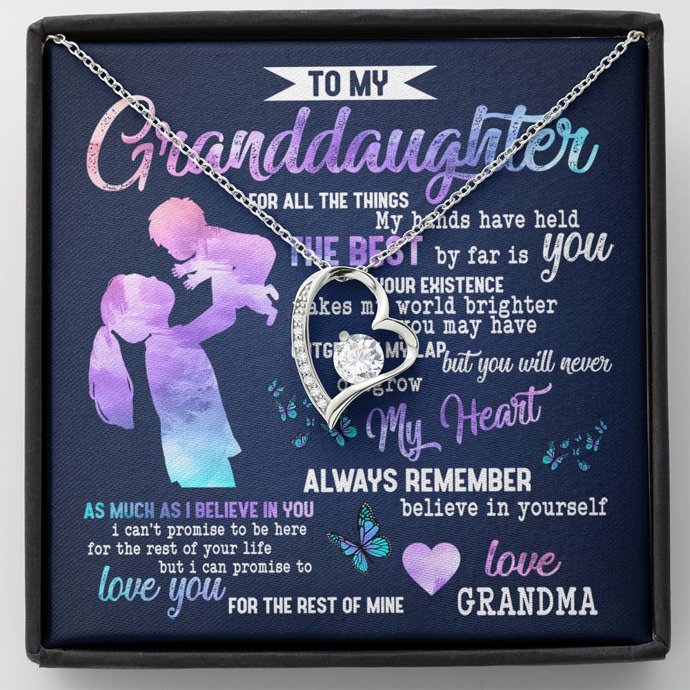 TO MY GRANDDAUGHTER "MY LAP" HEART NECKLACE GIFT SET - ON CLOUD NINE GIFTS