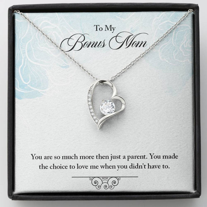 TO MY BONUS MOM "CHOICE-SO" HEART NECKLACE GIFT SET - ON CLOUD NINE GIFTS