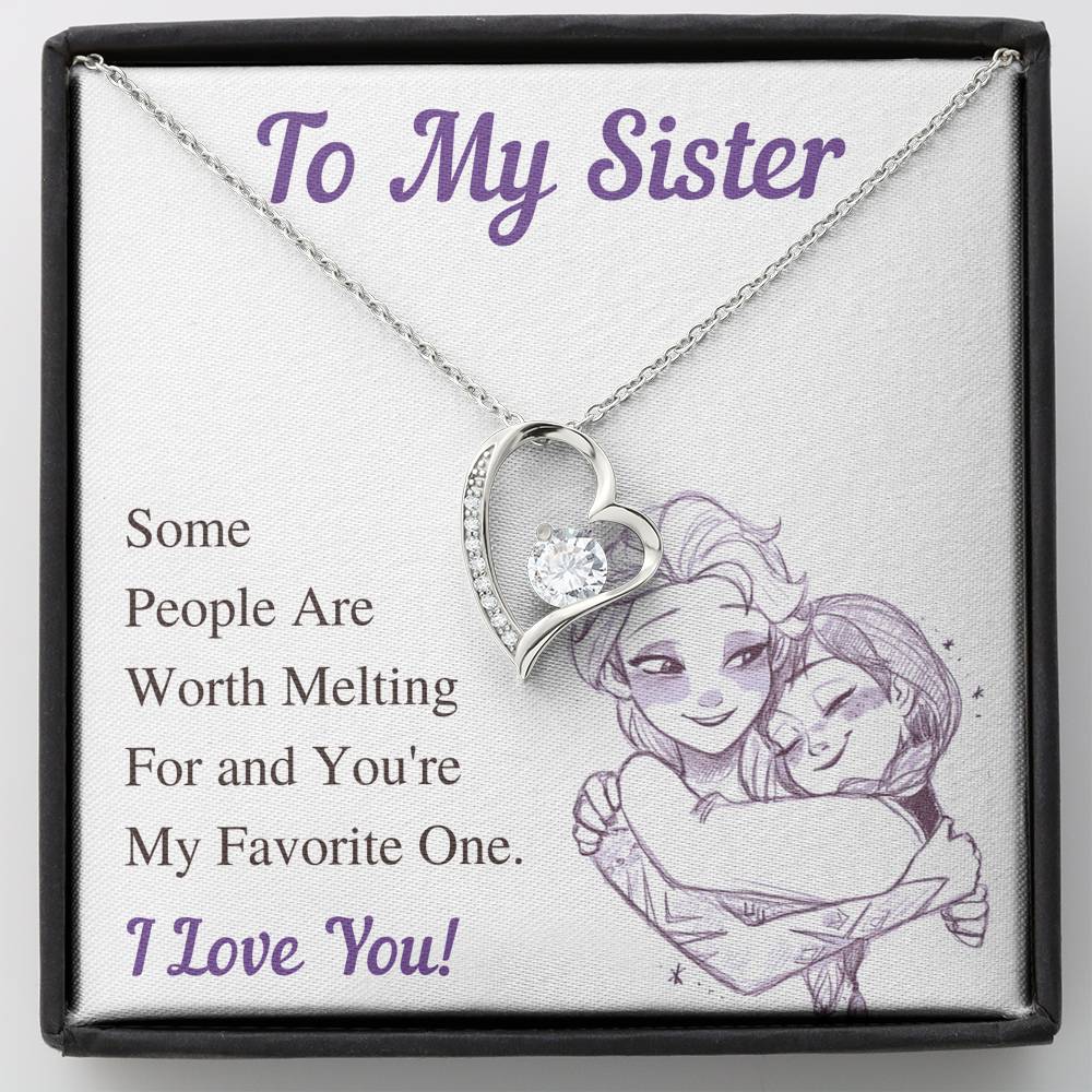 TO MY SISTER WORTH MELTING HEART NECKLACE GIFT SET - ON CLOUD NINE GIFTS