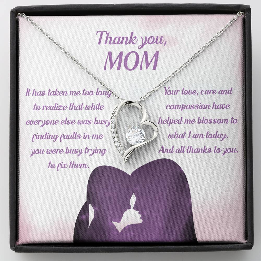 THANK YOU MOM "BLOSSOM PB" HEART NECKLACE GIFT SET - ON CLOUD NINE GIFTS