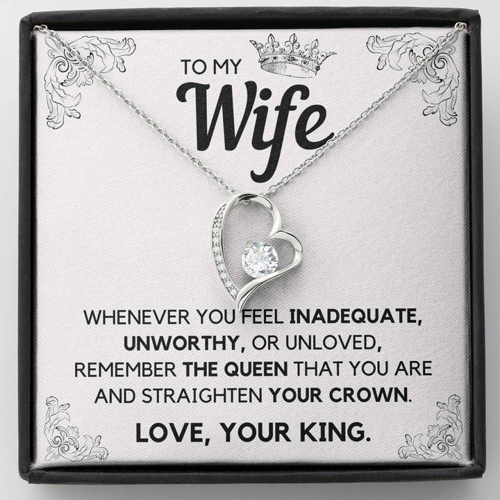 TO MY WIFE QUEEN HEART NECKLACE GIFT SET - ON CLOUD NINE GIFTS