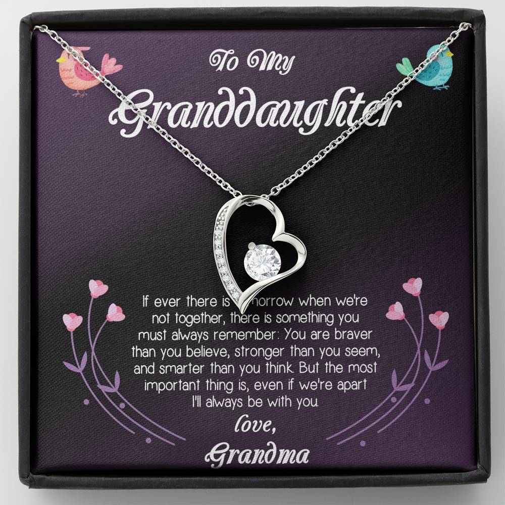 TO MY GRANDDAUGHTER "BRAVER-PB" HEART NECKLACE GIFT SET - ON CLOUD NINE GIFTS