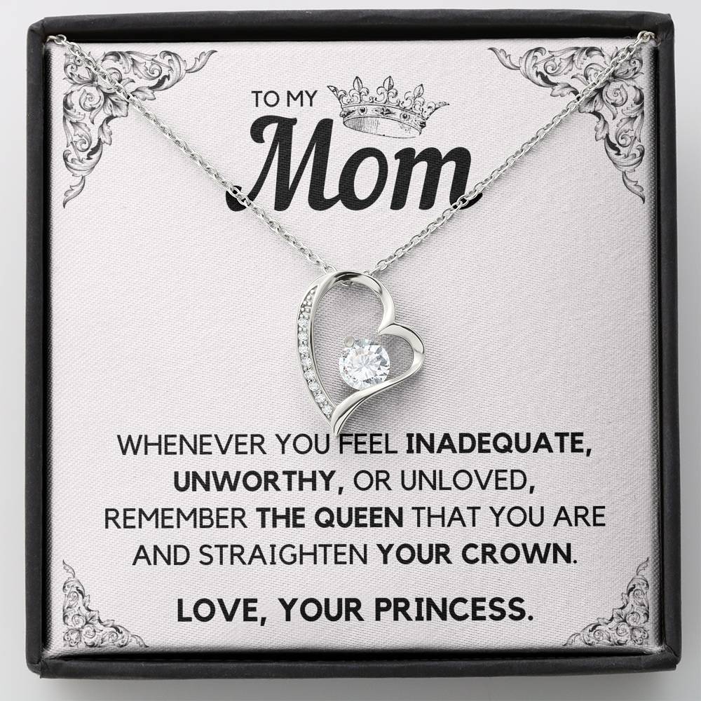 TO MY MOM PRINCESS HEART NECKLACE GIFT SET - ON CLOUD NINE GIFTS