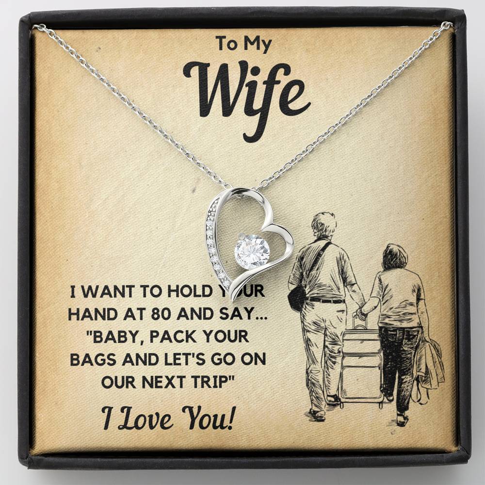 TO MY WIFE BAGS HEART NECKLACE GIFT SET - ON CLOUD NINE GIFTS