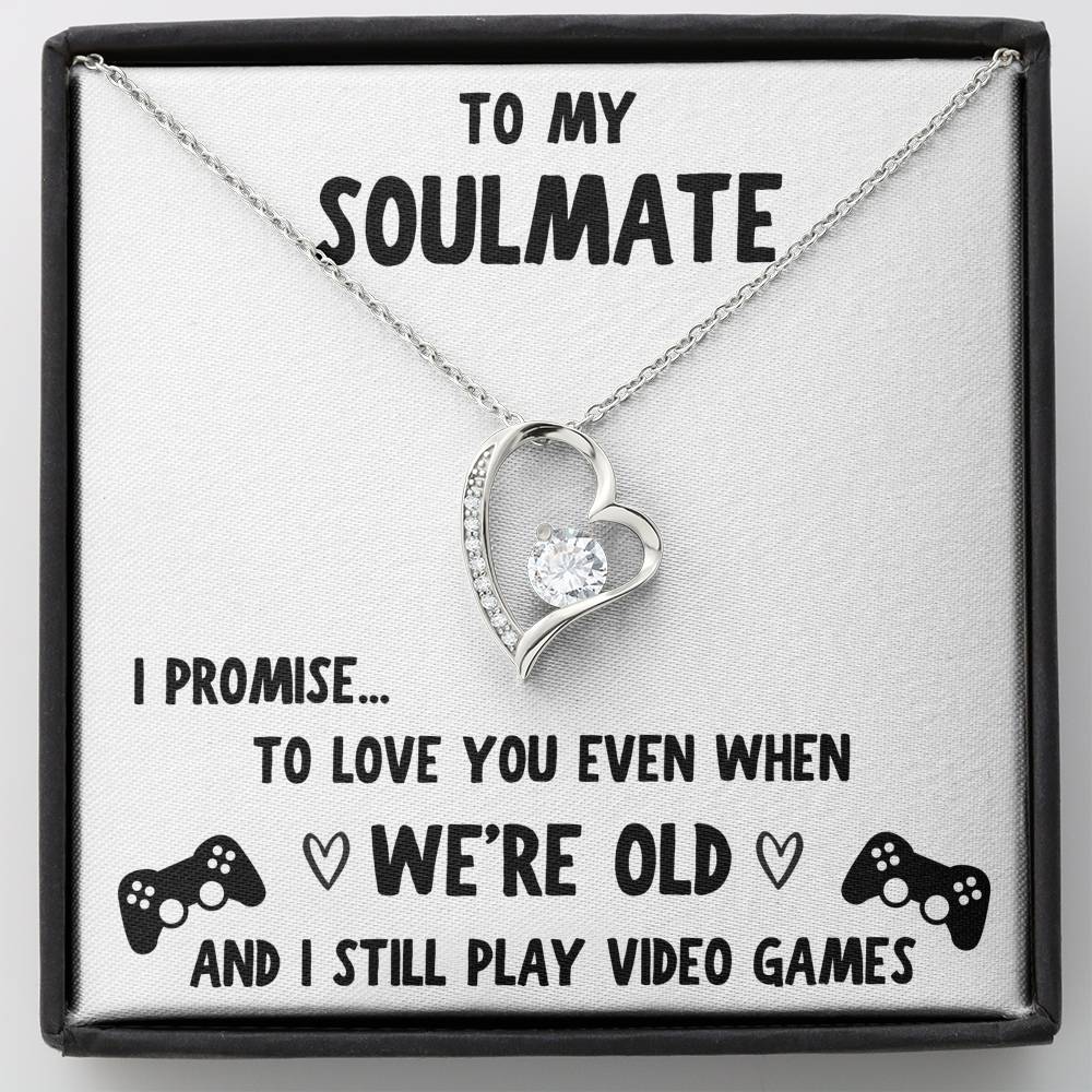 TO MY SOULMATE "VIDEO GAMES" HEART NECKLACE GIFT SET - ON CLOUD NINE GIFTS