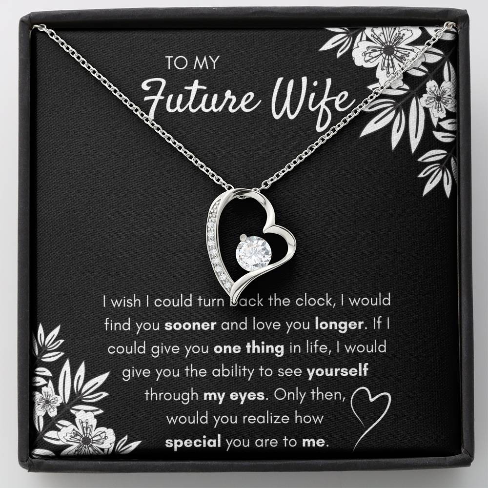 FUTURE WIFE FIND YOU SOONER WHITE HEART NECKLACE GIFT SET - ON CLOUD NINE GIFTS