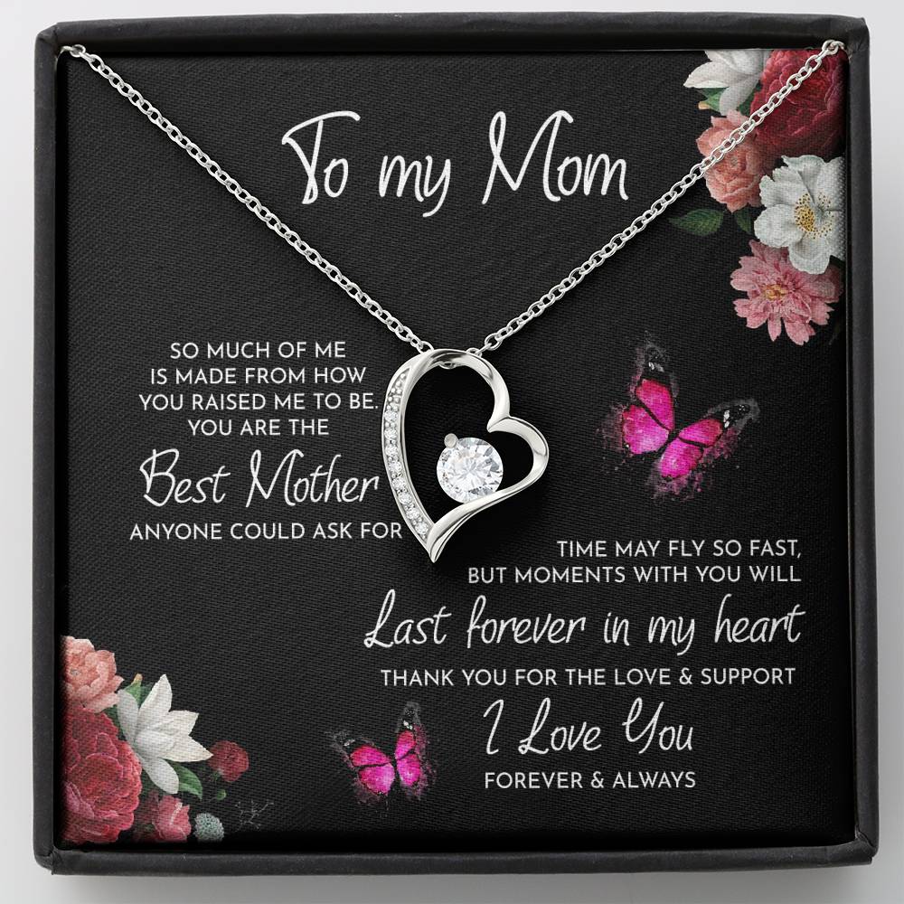 TO MY MOM "RAISED-PB" HEART NECKLACE GIFT SET - ON CLOUD NINE GIFTS