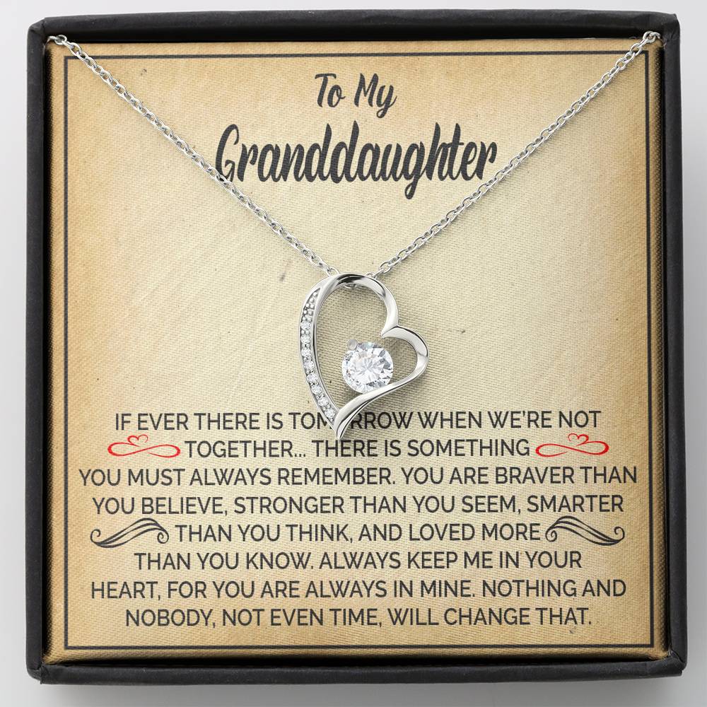 TO MY GRANDDAUGHTER NOT EVEN TIME HEART NECKLACE GIFT SET - ON CLOUD NINE GIFTS