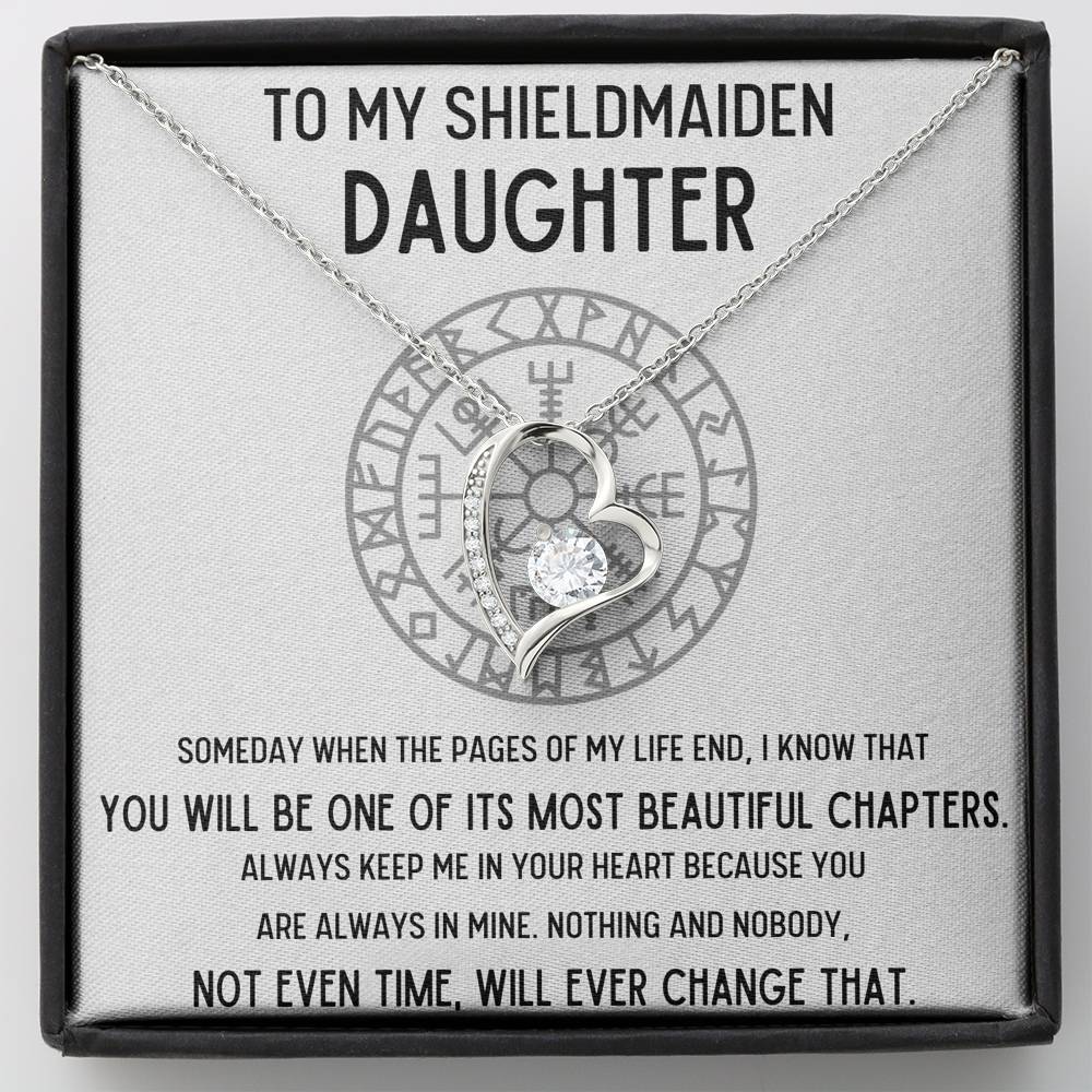 TO MY SHIELDMAIDEN DAUGHTER "CHAPTERS" HEART NECKLACE GIFT SET - ON CLOUD NINE GIFTS