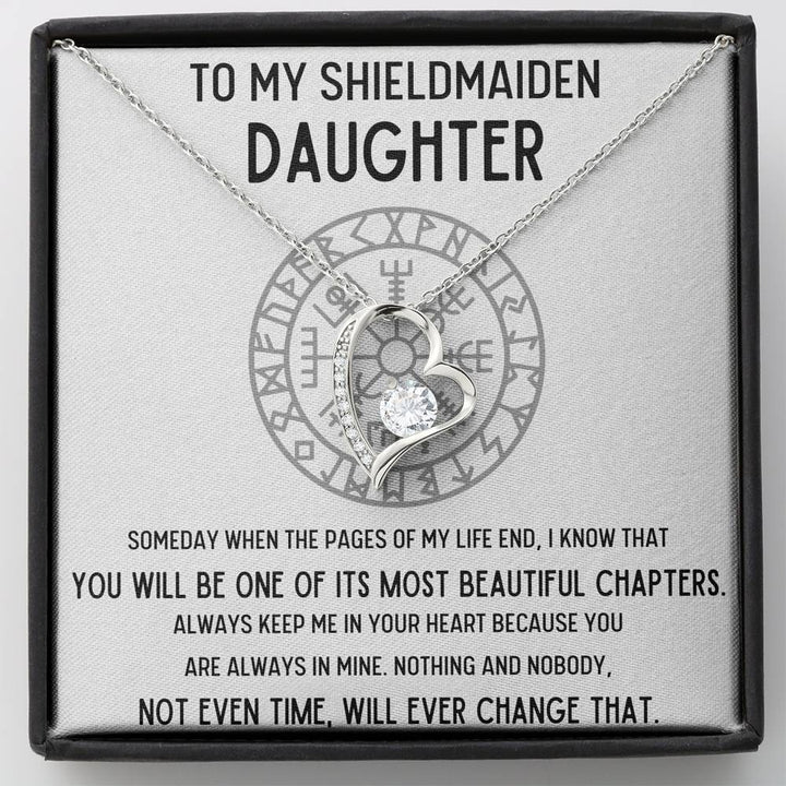 TO MY SHIELDMAIDEN DAUGHTER "CHAPTERS" HEART NECKLACE GIFT SET - ON CLOUD NINE GIFTS