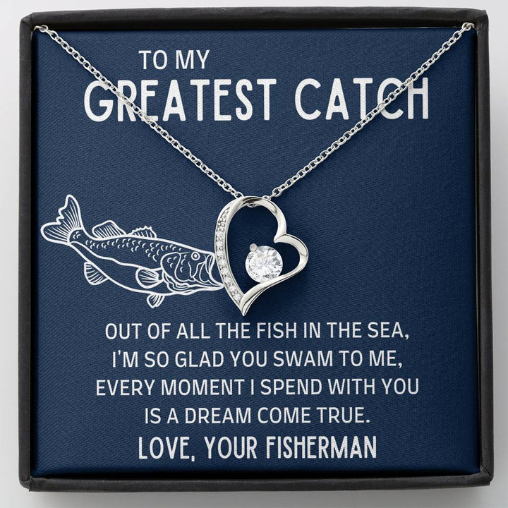 TO MY GREATEST CATCH "FISH IN THE SEA" HEART NECKLACE GIFT SET - ON CLOUD NINE GIFTS