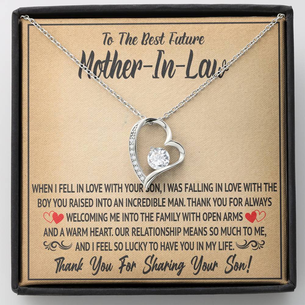 TO MY FUTURE MOTHER IN LAW SHARING HEART NECKLACE GIFT SET - ON CLOUD NINE GIFTS