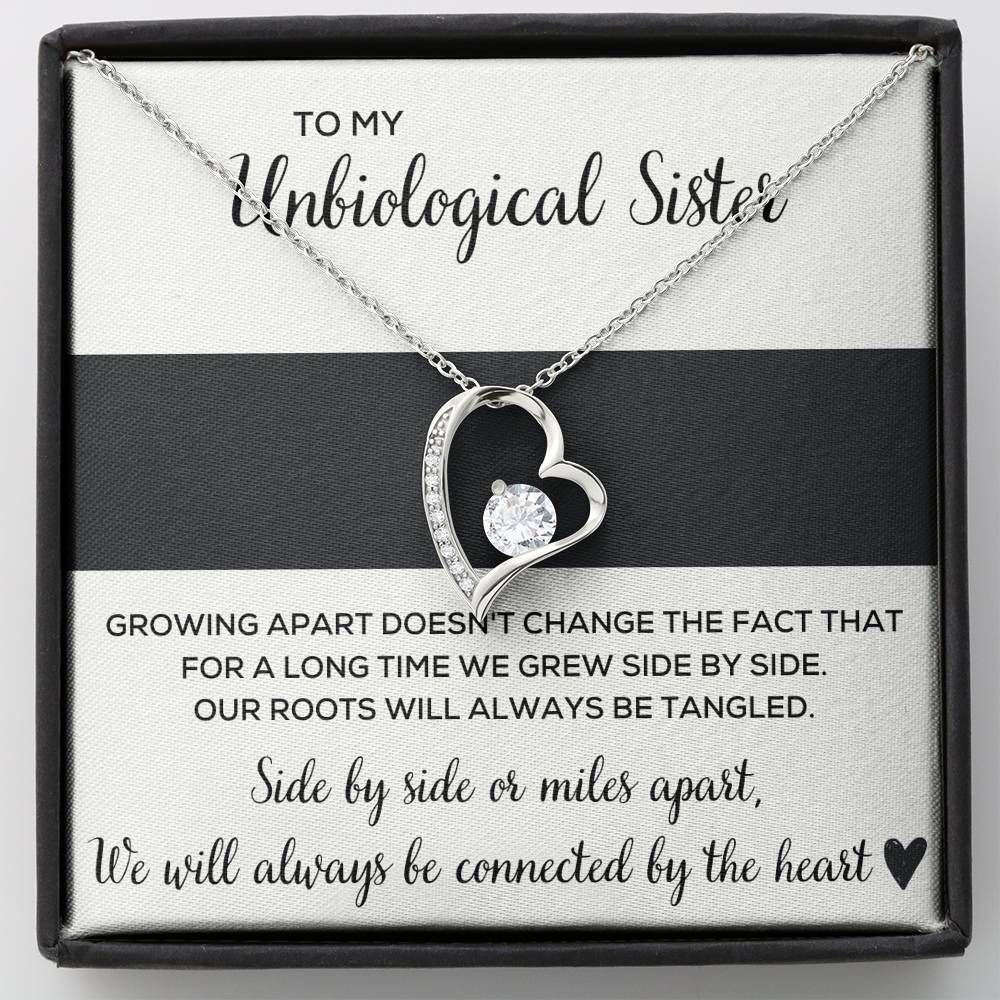 TO MY UNBIOLOGICAL SISTER "TANGLED" HEART NECKLACE GIFT SET - ON CLOUD NINE GIFTS