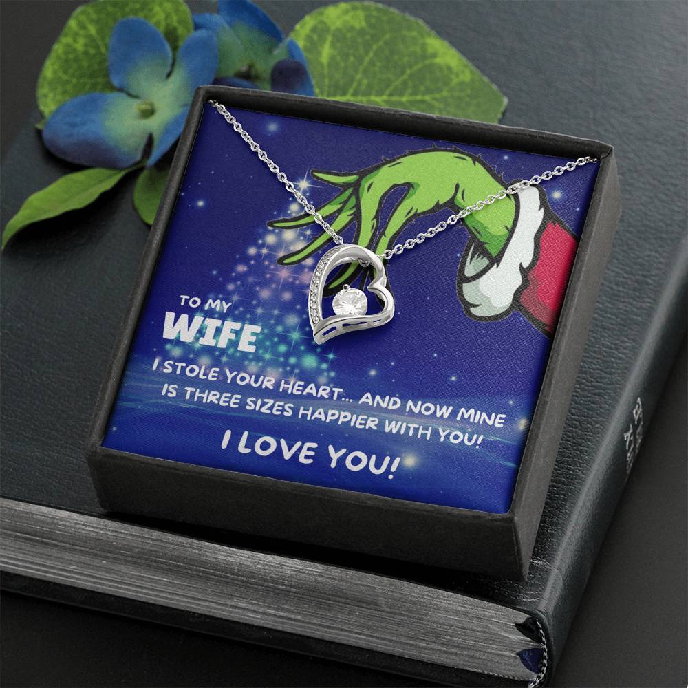 TO MY WIFE THREE SIZES HAPPIER HEART NECKLACE GIFT SET - ON CLOUD NINE GIFTS