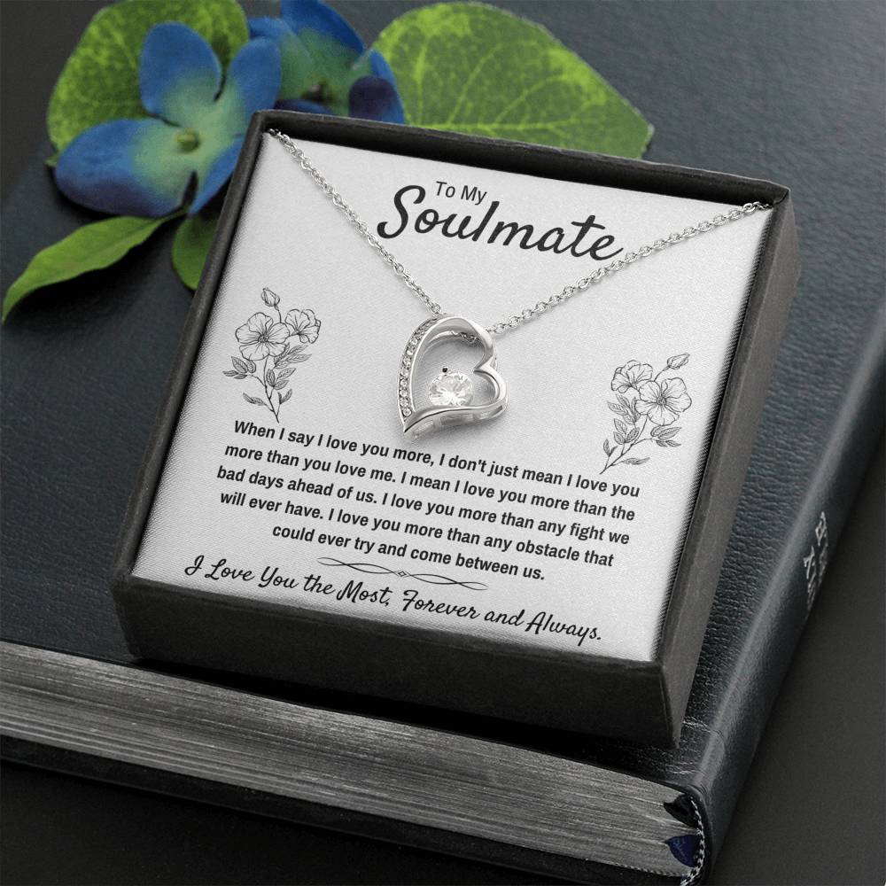 TO MY SOULMATE THE MOST FLOWERS HEART NECKLACE GIFT SET - ON CLOUD NINE GIFTS