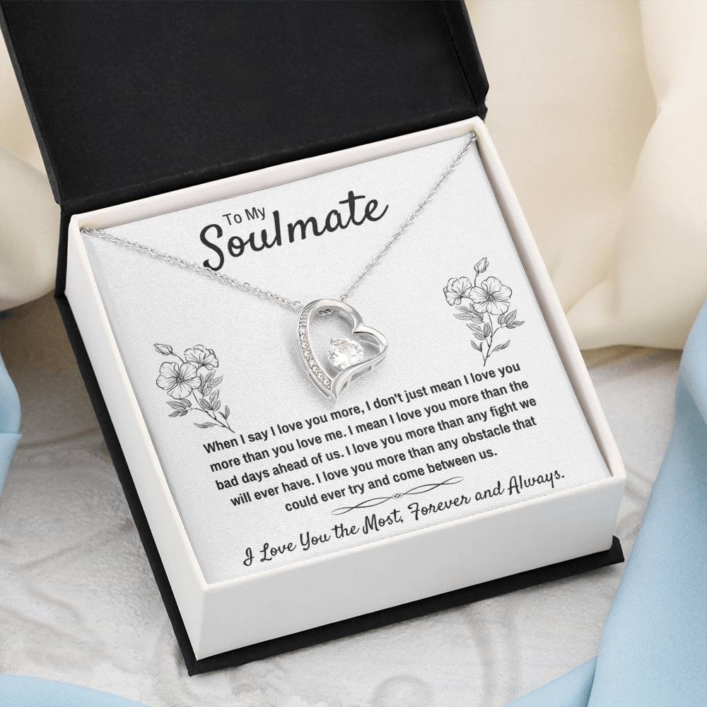 TO MY SOULMATE THE MOST FLOWERS HEART NECKLACE GIFT SET - ON CLOUD NINE GIFTS