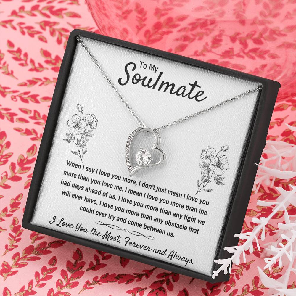 TO MY SOULMATE THE MOST FLOWERS HEART NECKLACE GIFT SET - ON CLOUD NINE GIFTS