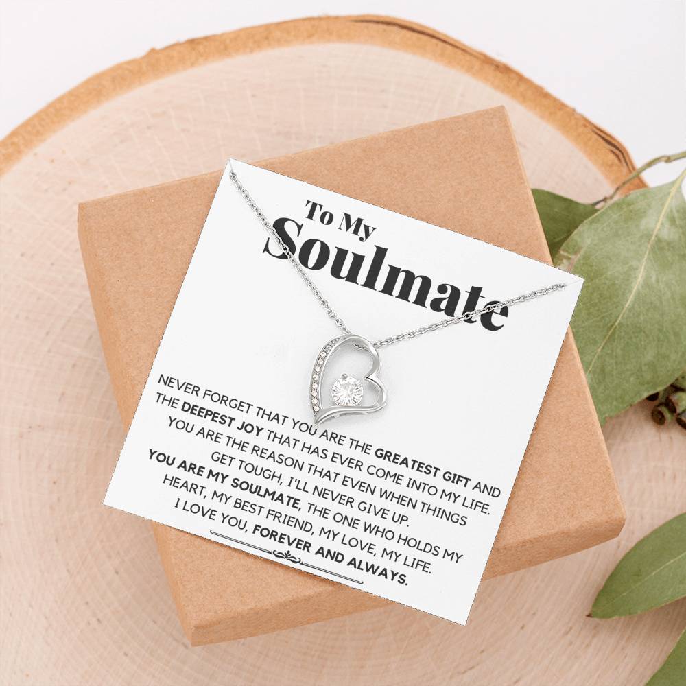 TO MY SOULMATE DEEPEST JOY HEART NECKLACE GIFT SET - ON CLOUD NINE GIFTS