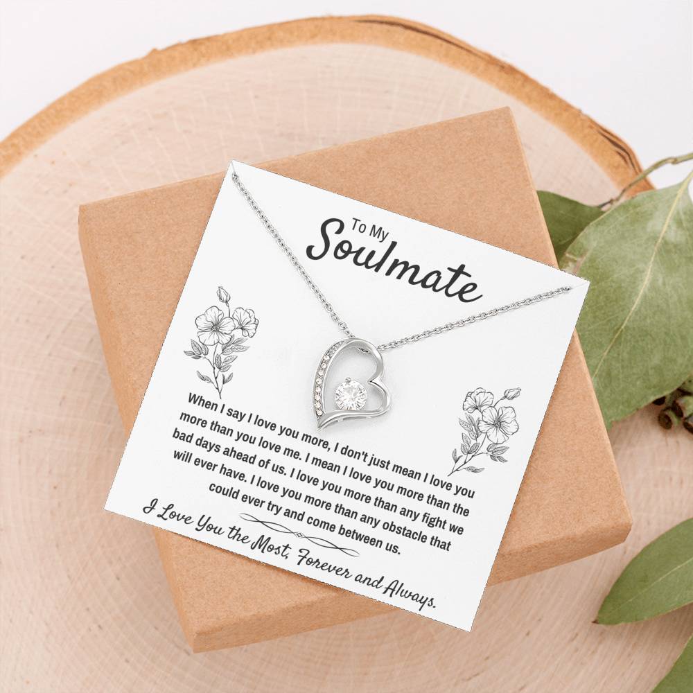 TO MY SOULMATE THE MOST FLOWERS HEART NECKLACE GIFT SET - ON CLOUD NINE GIFTS