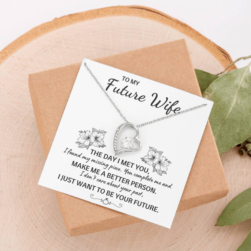 TO MY FUTURE WIFE YOUR FUTURE HEART NECKLACE - ON CLOUD NINE GIFTS