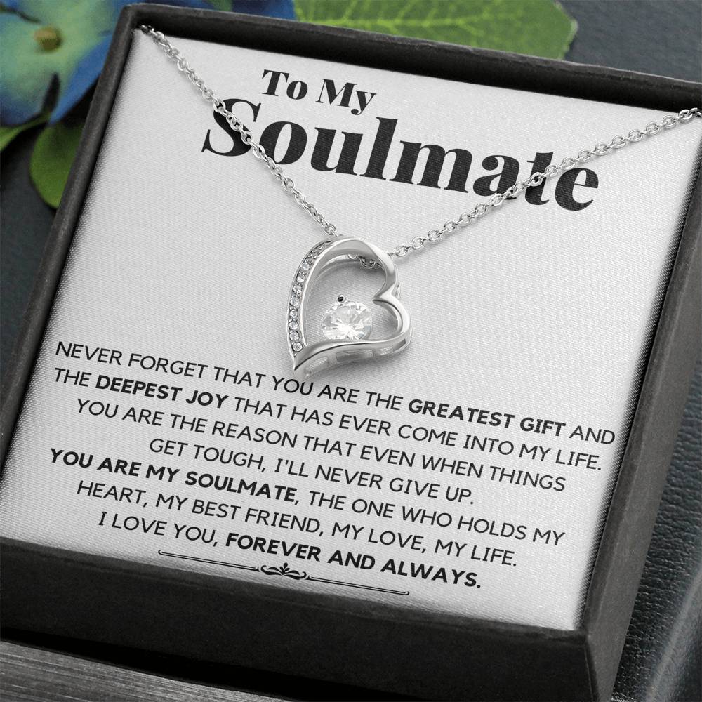 TO MY SOULMATE DEEPEST JOY HEART NECKLACE GIFT SET - ON CLOUD NINE GIFTS