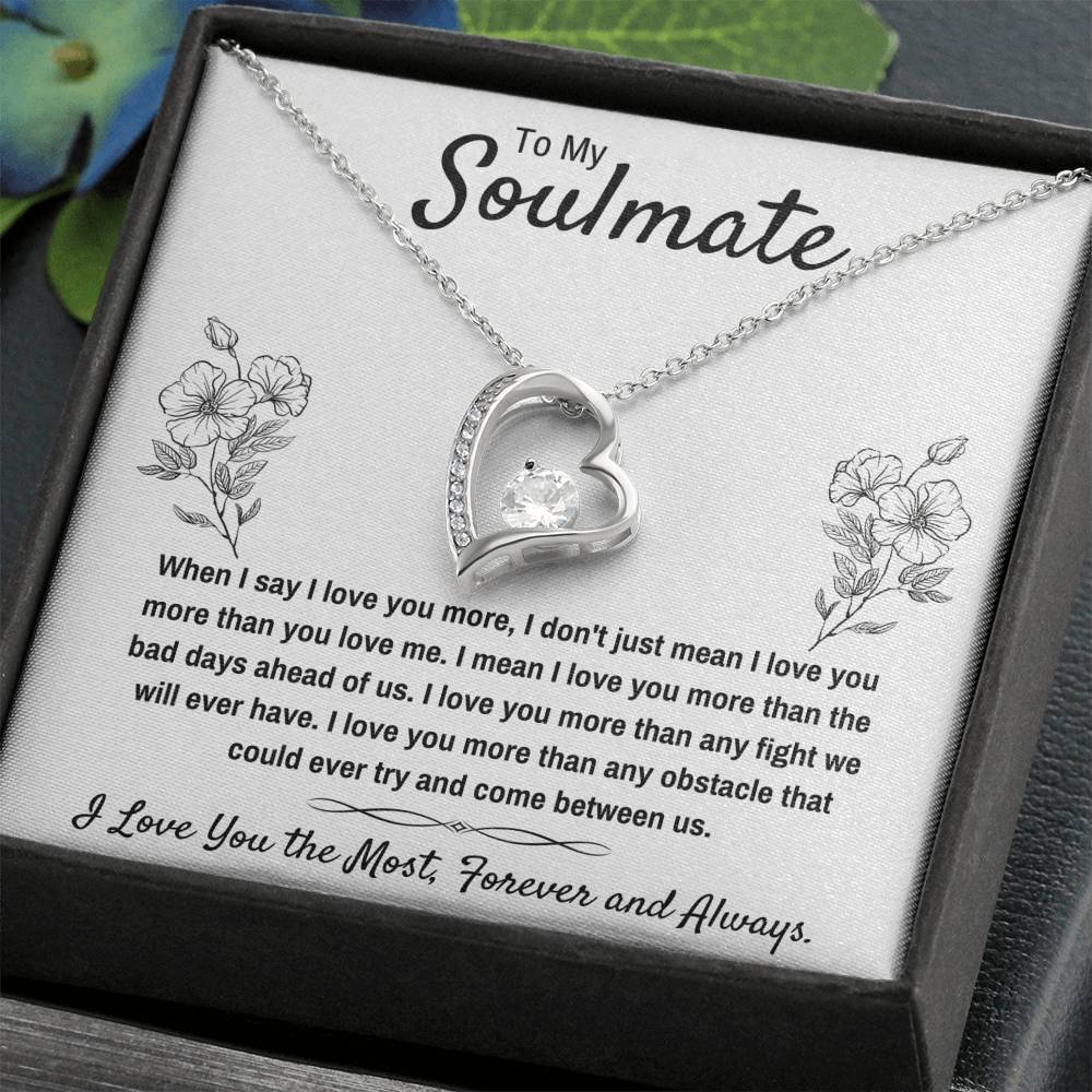 TO MY SOULMATE THE MOST FLOWERS HEART NECKLACE GIFT SET - ON CLOUD NINE GIFTS