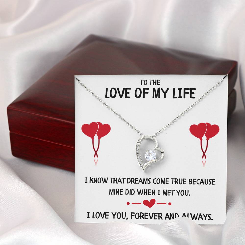 TO THE LOVE OF MY LIFE "DREAMS" HEART NECKLACE GIFT SET - ON CLOUD NINE GIFTS