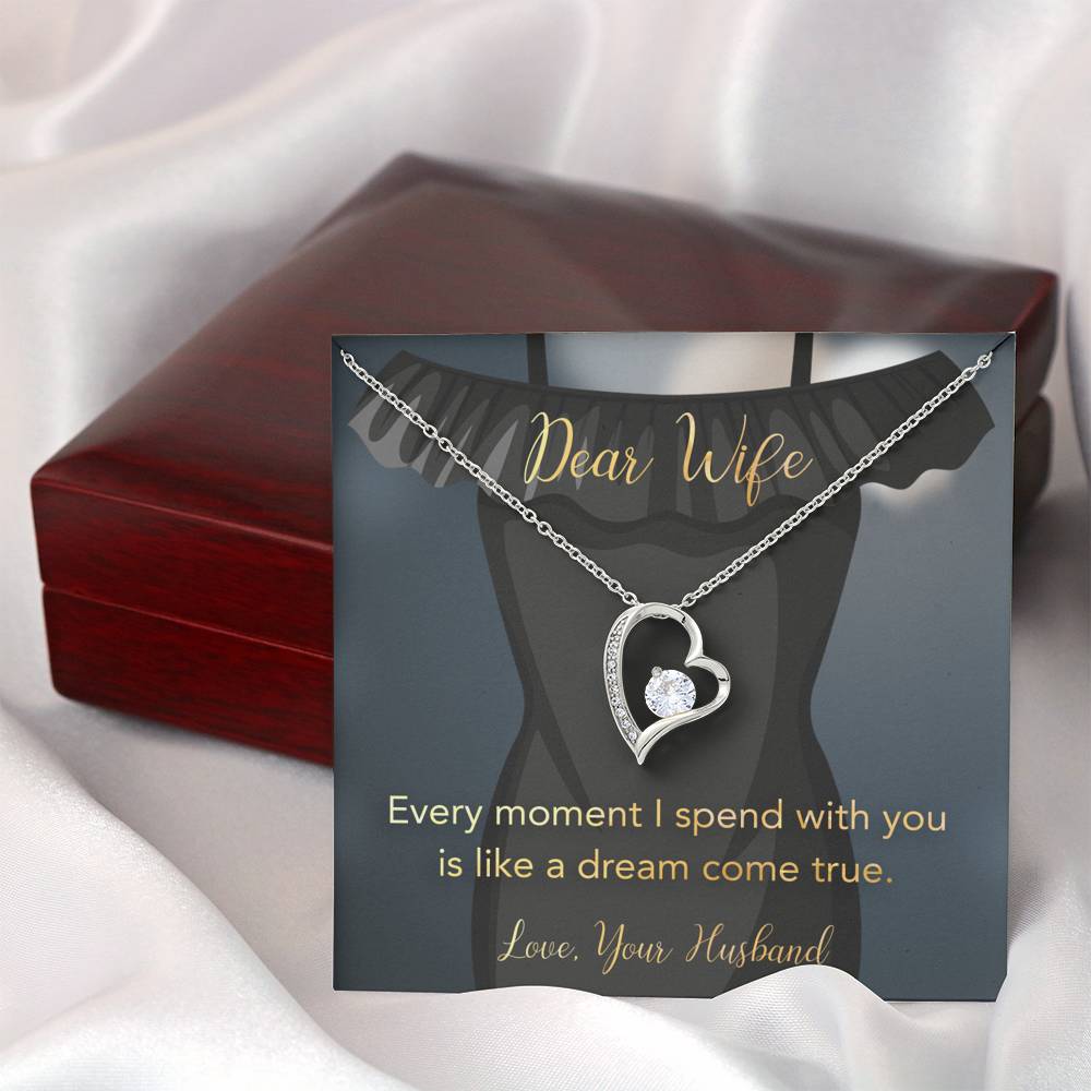 DEAR WIFE "COME TRUE" HEART NECKLACE GIFT SET - ON CLOUD NINE GIFTS