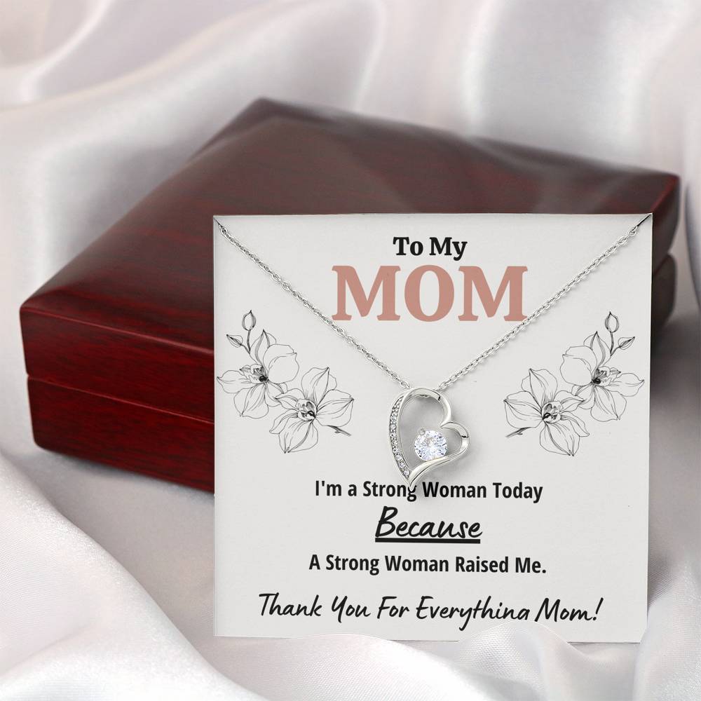 TO MY MOM "STRONG WOMAN" HEART NECKLACE GIFT SET - ON CLOUD NINE GIFTS