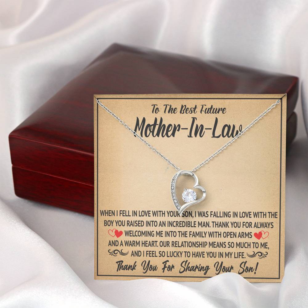TO MY FUTURE MOTHER IN LAW SHARING HEART NECKLACE GIFT SET - ON CLOUD NINE GIFTS