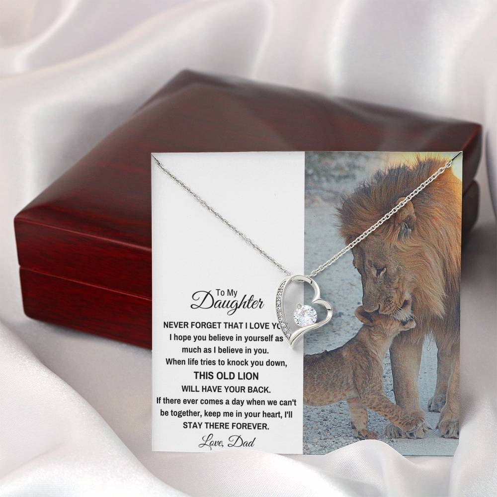 TO MY DAUGHTER "THIS OLD LION" HEART NECKLACE GIFT SET - ON CLOUD NINE GIFTS