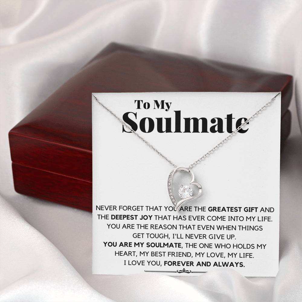 TO MY SOULMATE DEEPEST JOY HEART NECKLACE GIFT SET - ON CLOUD NINE GIFTS
