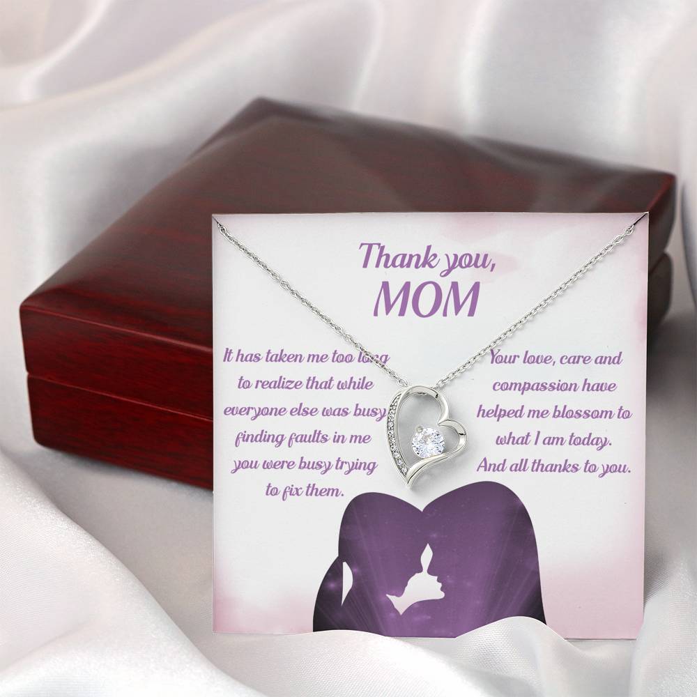 THANK YOU MOM "BLOSSOM PB" HEART NECKLACE GIFT SET - ON CLOUD NINE GIFTS