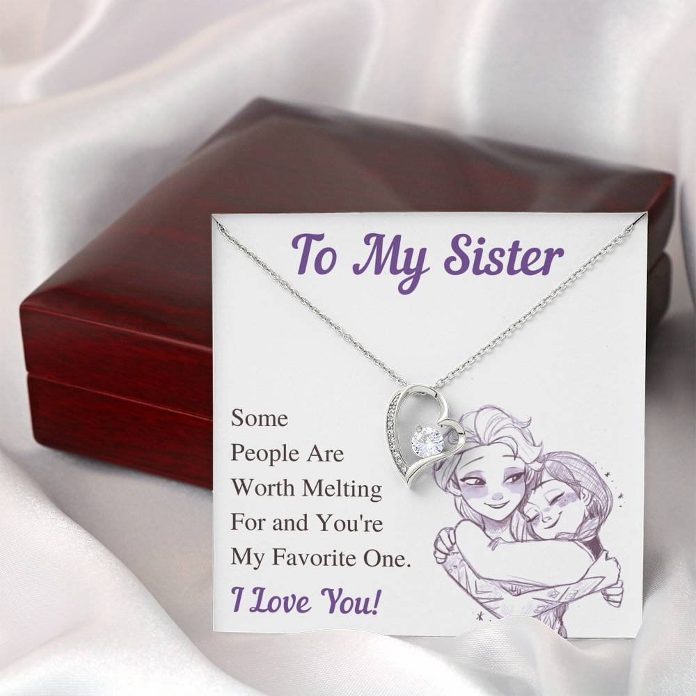 TO MY SISTER WORTH MELTING HEART NECKLACE GIFT SET - ON CLOUD NINE GIFTS